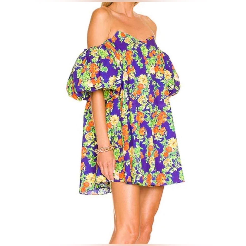 CAROLINE CONSTAS Minivestido Palmer in Navy Summer Floral size XS - Picture 3 of 8